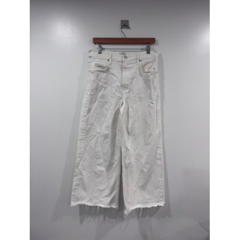 Citizens of Humanity White Wide Leg Raw Hem Premium Vintage Jeans Women Size 30
